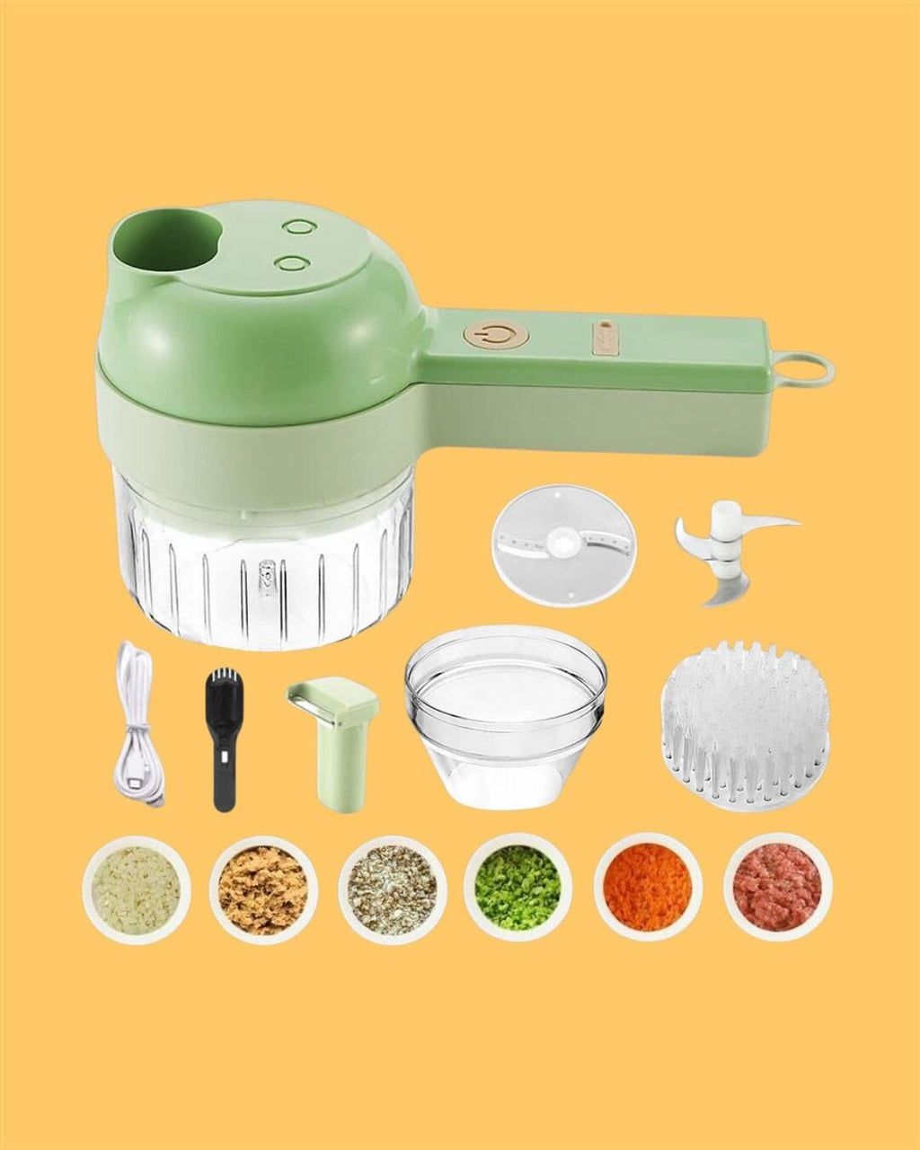4 IN 1 PORTABLE ELECTRIC VEGETABLE CUTTER SET